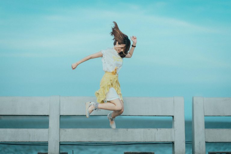 Happy Jumping Woman